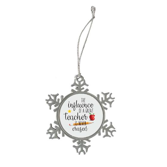 Pewter Snowflake Ornament - 3" - Teachers PEWSNOW-TEACHER